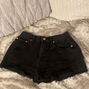 Black jean shorts